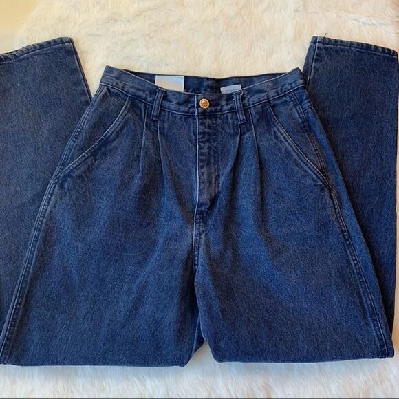 Bill Blass Vintage High Waist Tapered Leg Pleated front Mom Denim Jeans Size 10 - Picture 1 of 11
